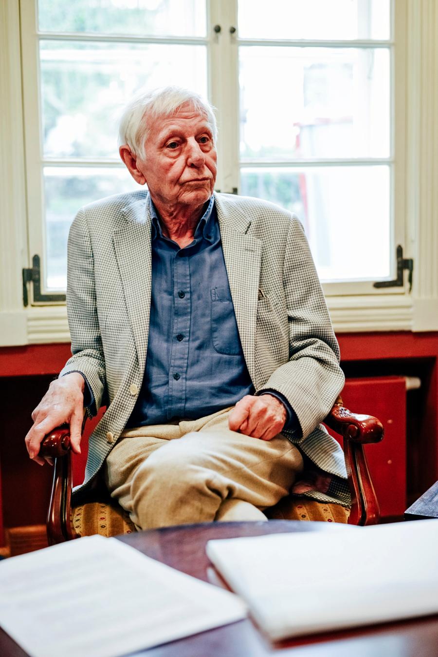 Hans Magnus Enzensberger podczas spotkania w cyklu „TeKa refleksji” w Gdyni, 19 kwietnia 2016 r.