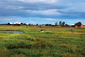 Wieś Appany, widok ze wzgórza, na którym stał dom Sieroszewskiego.