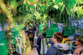 Kursujący po Katowicach „Zielony tramwaj” – kampania edukacyjna województwa śląskiego „Mogę! #ZatrzymaćSMOG” .