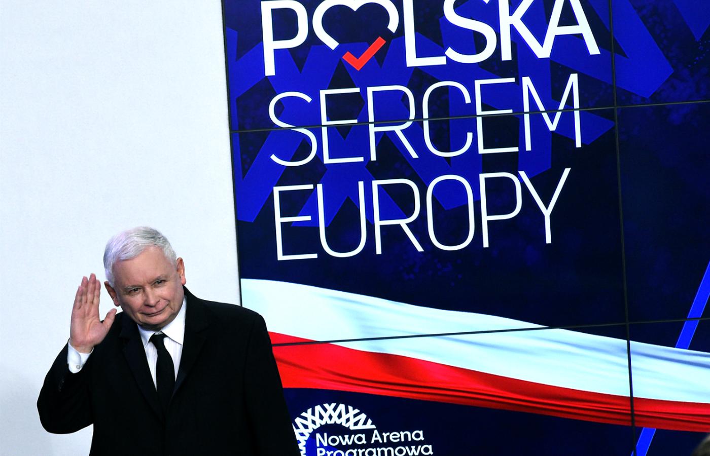 Jarosław Kaczyńskie w sztabie wyborczym PiS (2019)