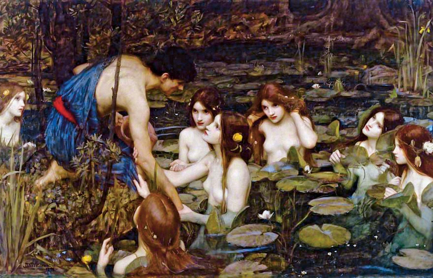 „Hylas i nimfy” – obraz Johna Waterhouse’a z 1896 r. Dziś, po #MeToo, niektórzy oskarżają go o treści pedofilskie.