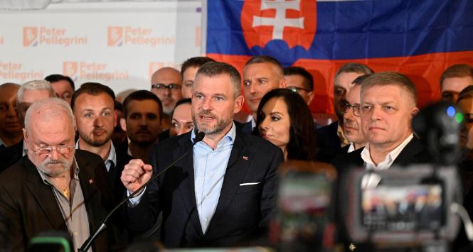 Peter Pellegrini, zwycięzca słowackich wyborów prezydenckich. 7 kwietnia 2024 r.