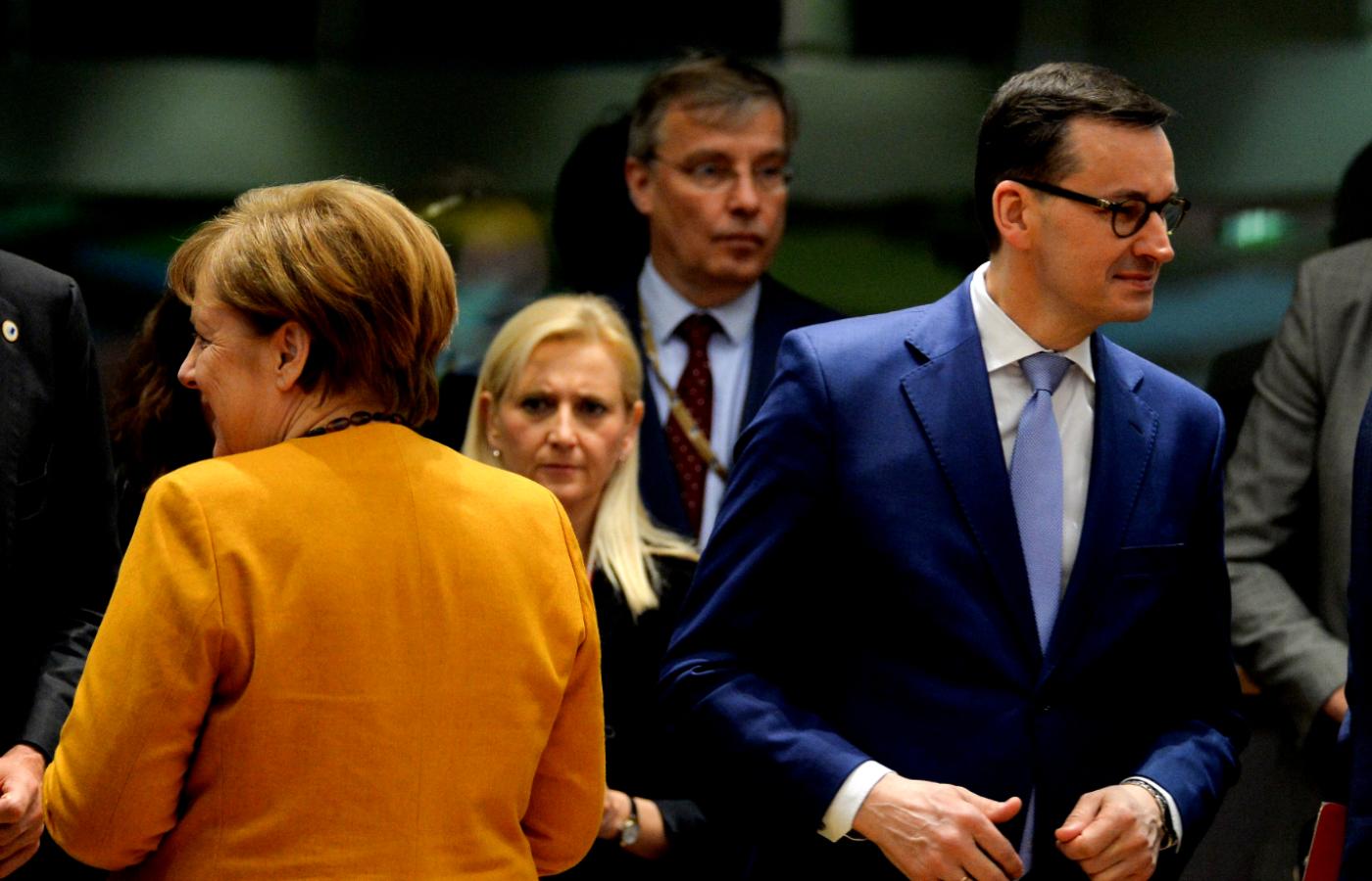 Angela Merkel i Mateusz Morawiecki na posiedzeniu Rady Europejskiej w marcu 2019 r.